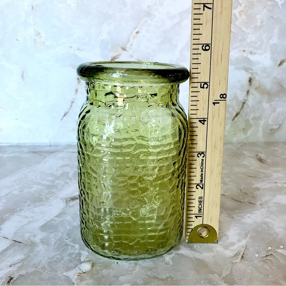 Hammered Jar Flower Vase Green 5‎ 1/2